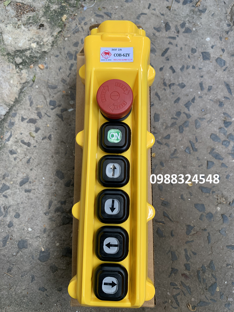 Tay điều khiển cầu trục Riken COB-62Y/ COB-62Y Riken Pendant Push Button