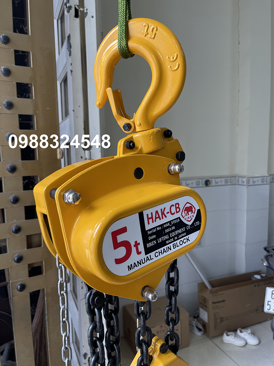 Pa lăng kéo tay Riken 5 tấn x 3 mét HAK-CB