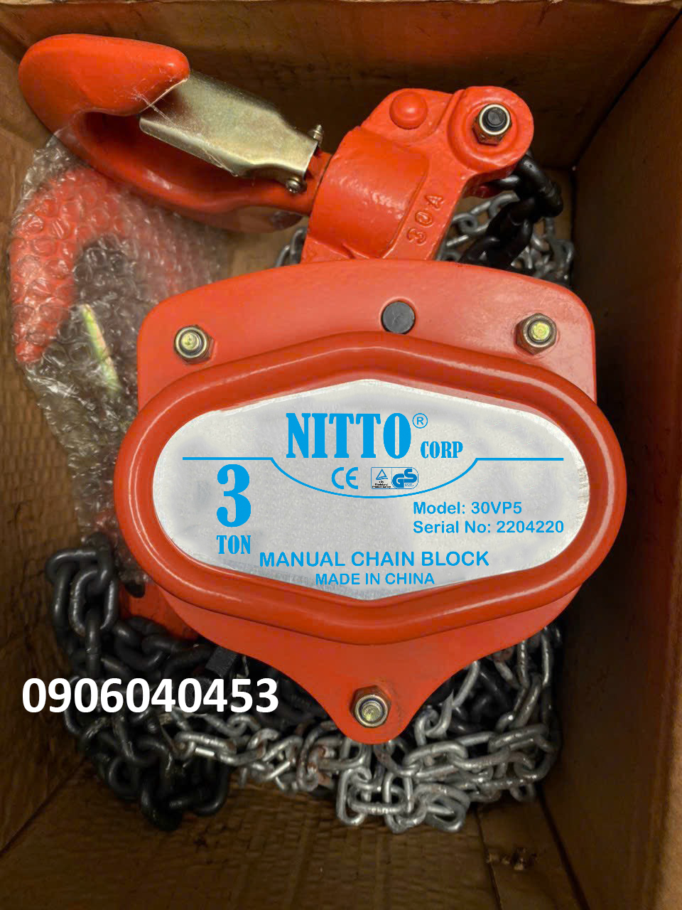 Pa lăng kéo tay Nitto 3 tấn 30VP5 / 30VP5 Nitto Chain Block